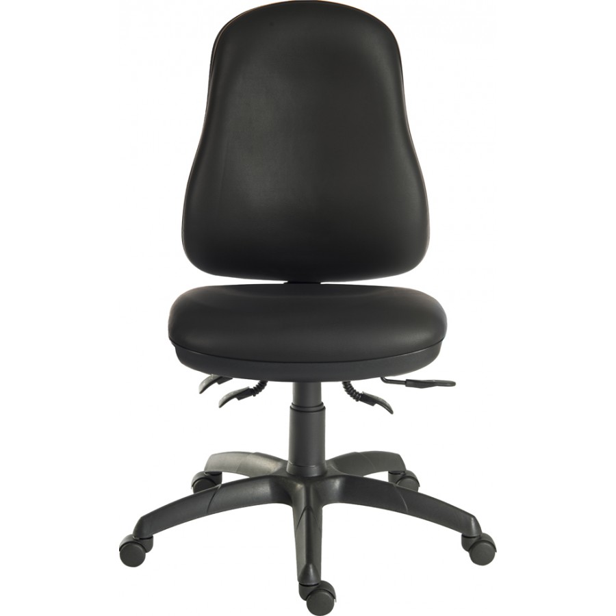 Ergo Comfort Black Leather Wipe Clean Operator Chair